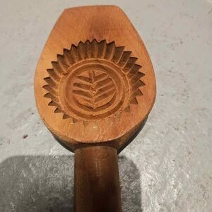 Wooden Hand Carved Middle Eastern Cookie Wood Mold 8"